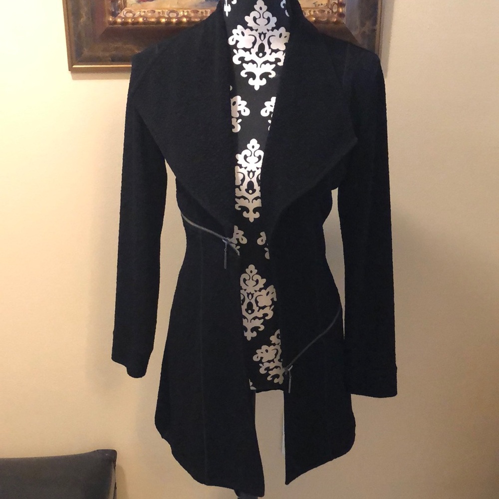😎 Eva Varro zipper trim long sleeve funky cardigan